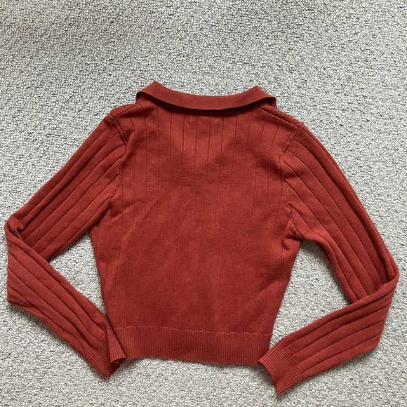 Emory Park Terracota Cropped Sweater with Buttons - XS - Picture 3 of 8